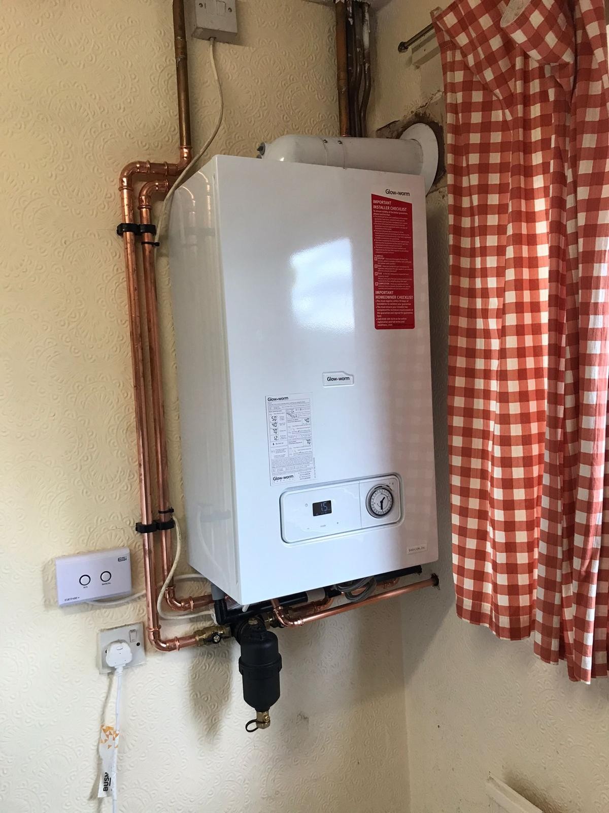 Glow-worm gas boiler installation completed by Gas Safe engineers in Manchester